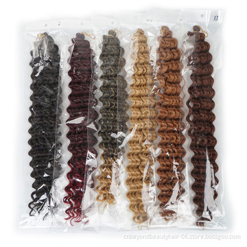 wholesale Deep Wave Crochet Hair Deep Wave Ombre Colored Crochet Ocean Wave Water Synthetic Braiding Hair